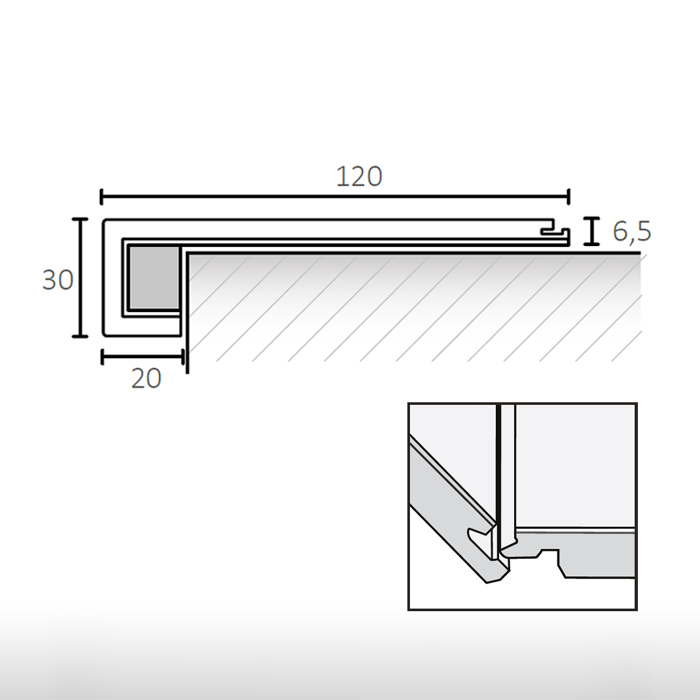 Perfil de Escada SPC ESSENCE 1220x120x30 mm